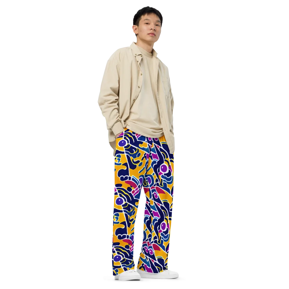 Magma Maze on Wide-Leg Pants — Right Front