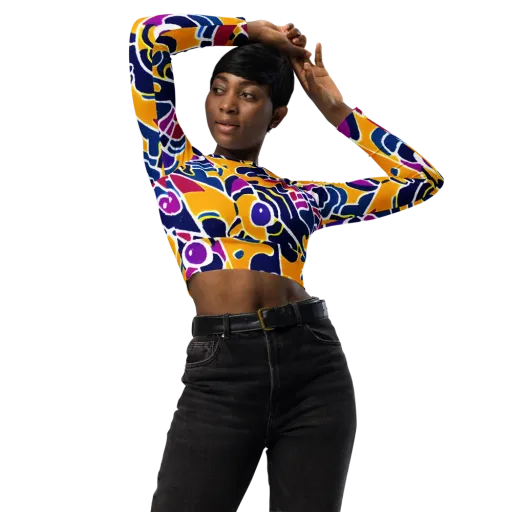 Magma Maze on a Long Sleeve Crop Top