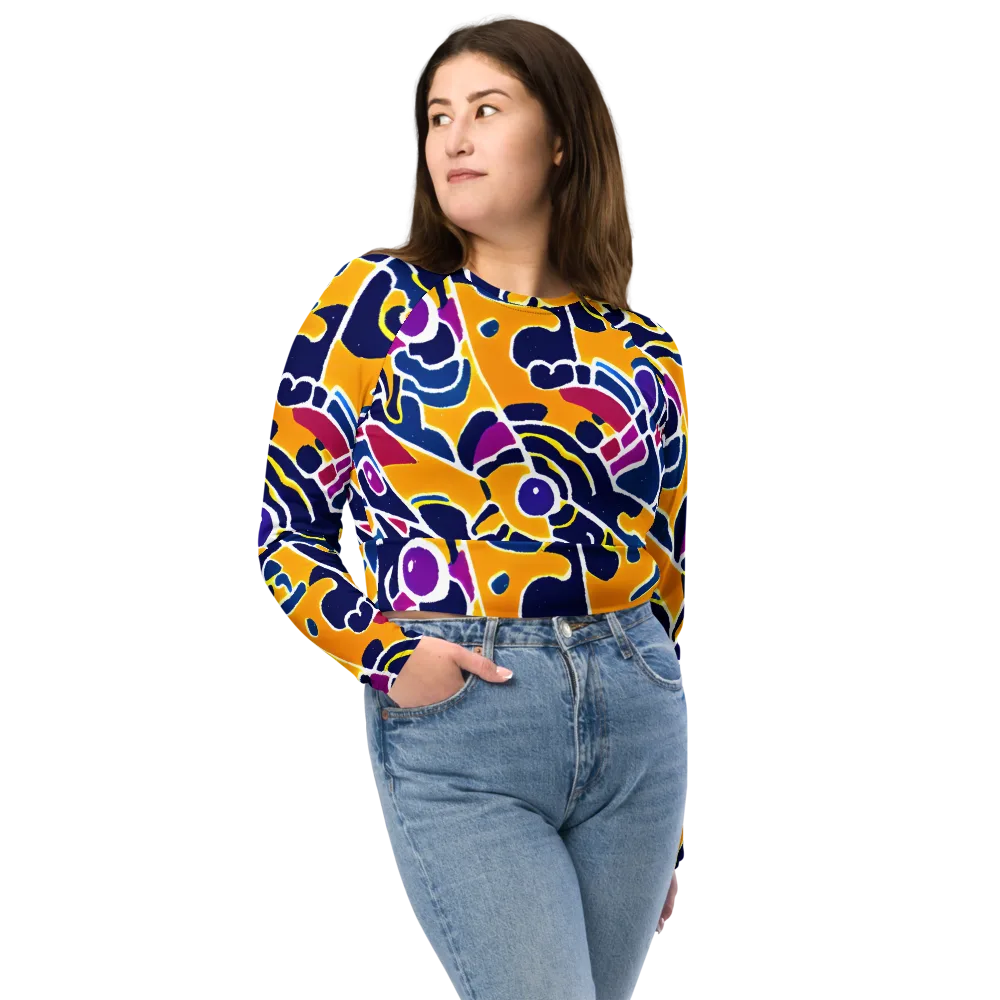 Magma Maze on Long Sleeve Crop Top — Front