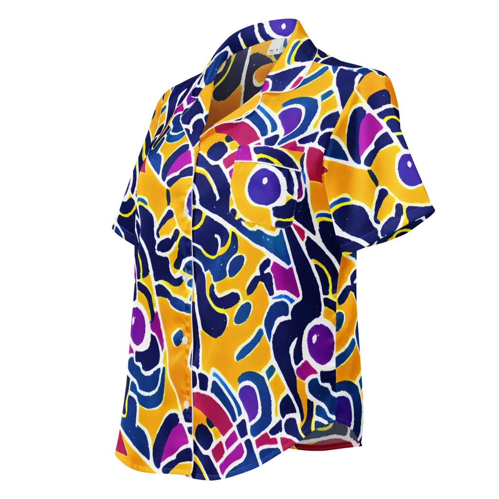 Magma Maze on Women's Short Sleeve Pajama Top — Left Front