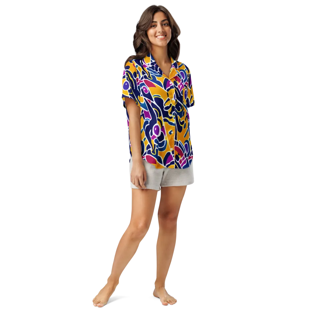 Magma Maze on Women's Short Sleeve Pajama Top — Front