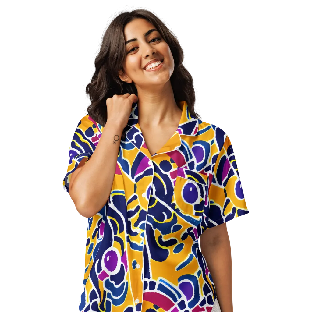 Magma Maze on Women's Short Sleeve Pajama Top — Front