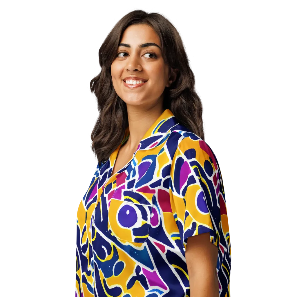 Magma Maze on Women's Short Sleeve Pajama Top — Left Front