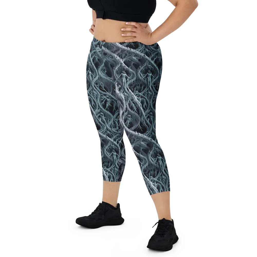 Thornbound Night on Capri Leggings — Front