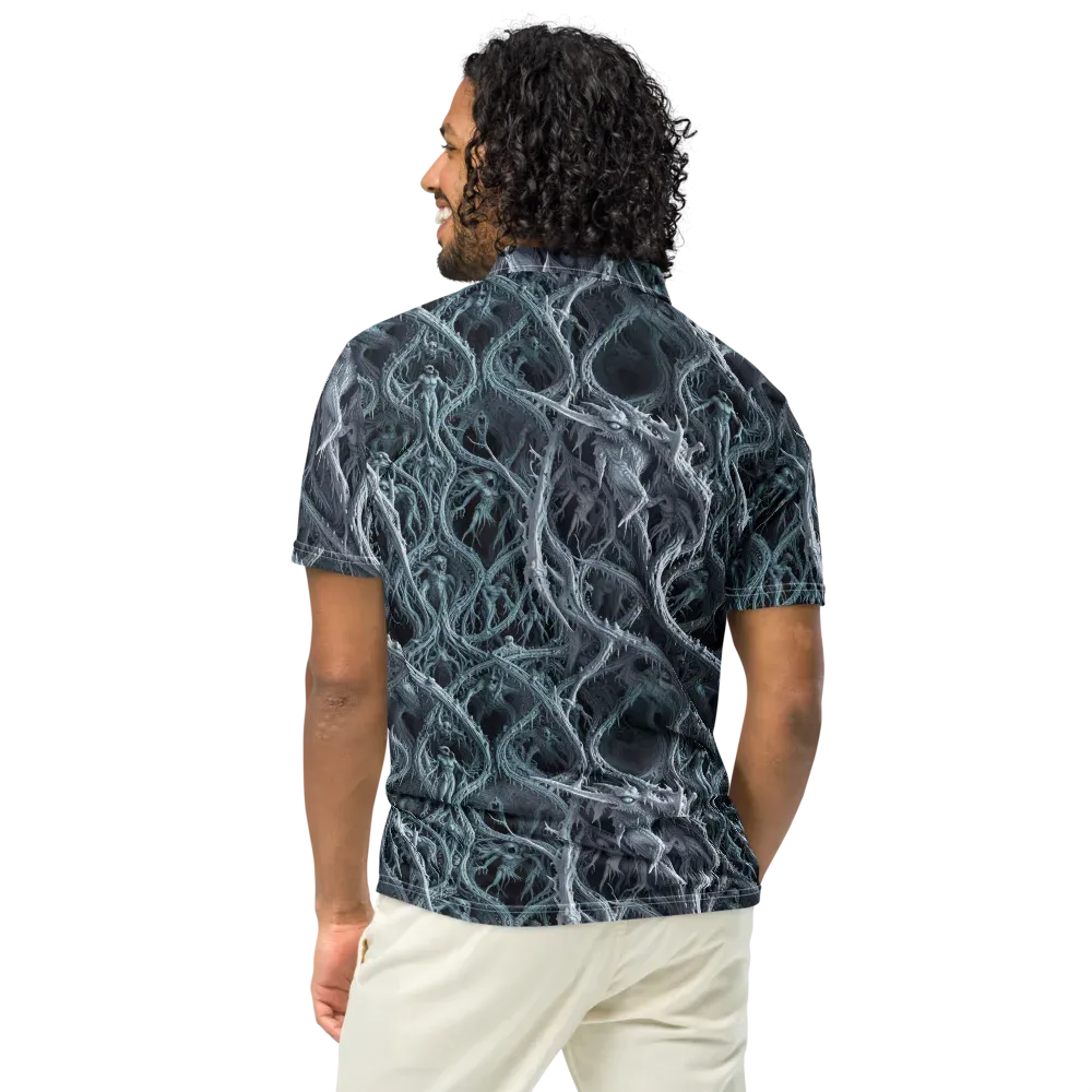 Thornbound Night on Men's Slim Fit Polo Shirt — Back
