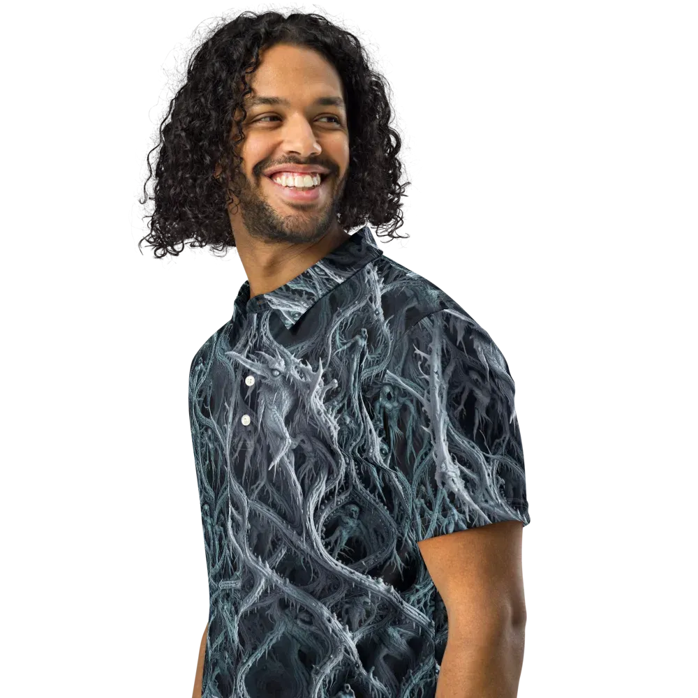 Thornbound Night on Men's Slim Fit Polo Shirt — Left Front
