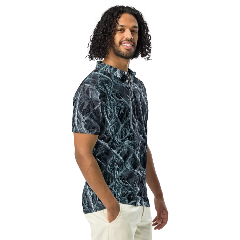 Thornbound Night on Men's Slim Fit Polo Shirt — Right Front