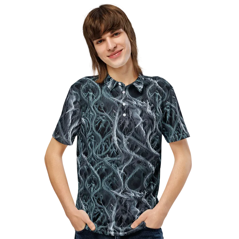 Thornbound Night on Men's Slim Fit Polo Shirt — Front
