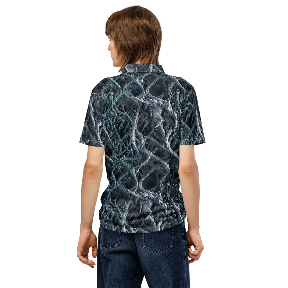 Thornbound Night on Men's Slim Fit Polo Shirt — Back