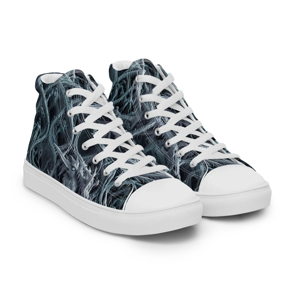 Thornbound Night on Men's High Top Canvas Shoes — Right Front