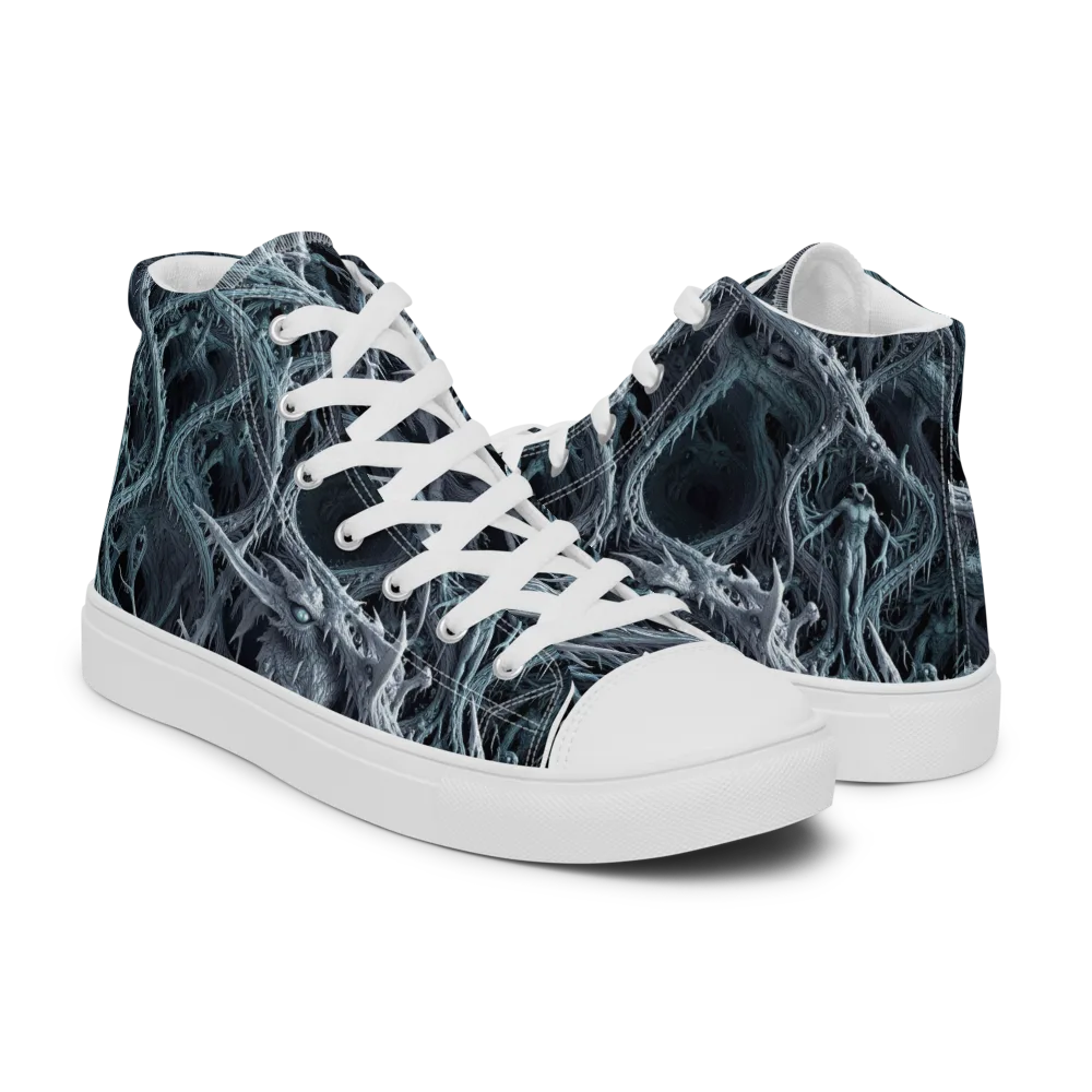 Thornbound Night on Men's High Top Canvas Shoes — Right