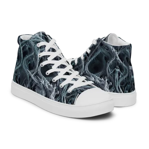 Thornbound Night on a Men's High Top Canvas Shoes