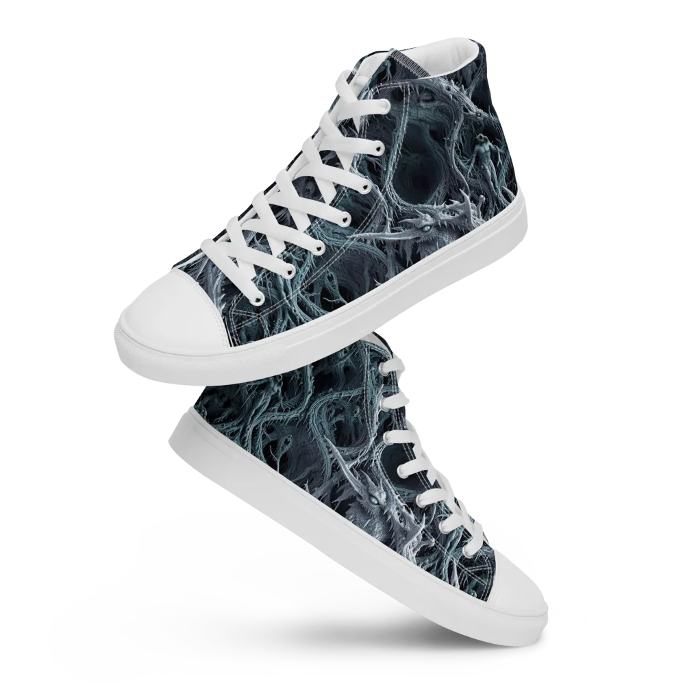 Thornbound Night on Men's High Top Canvas Shoes — Front