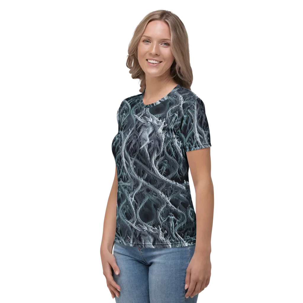 Thornbound Night on Women's Crew Neck T-Shirt — Left