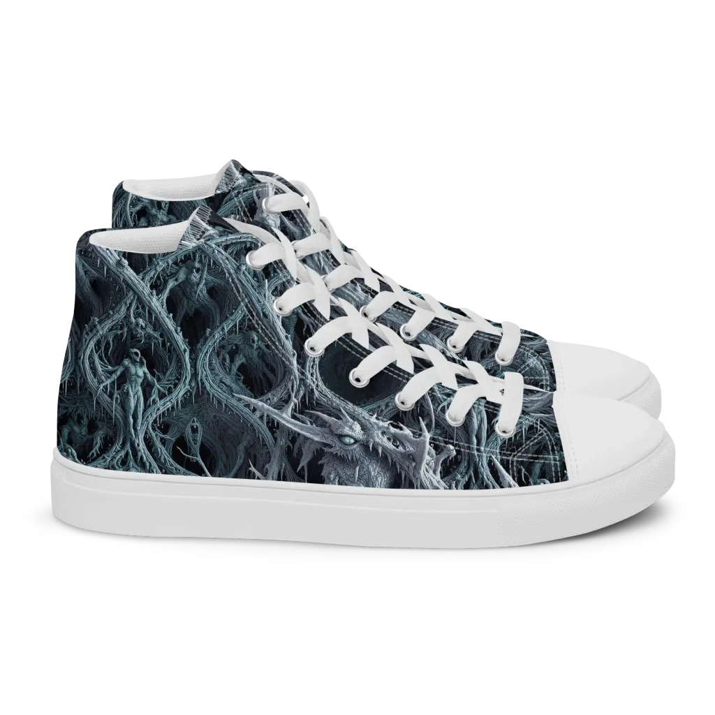 Thornbound Night on Women's High Top Canvas Shoes — Right