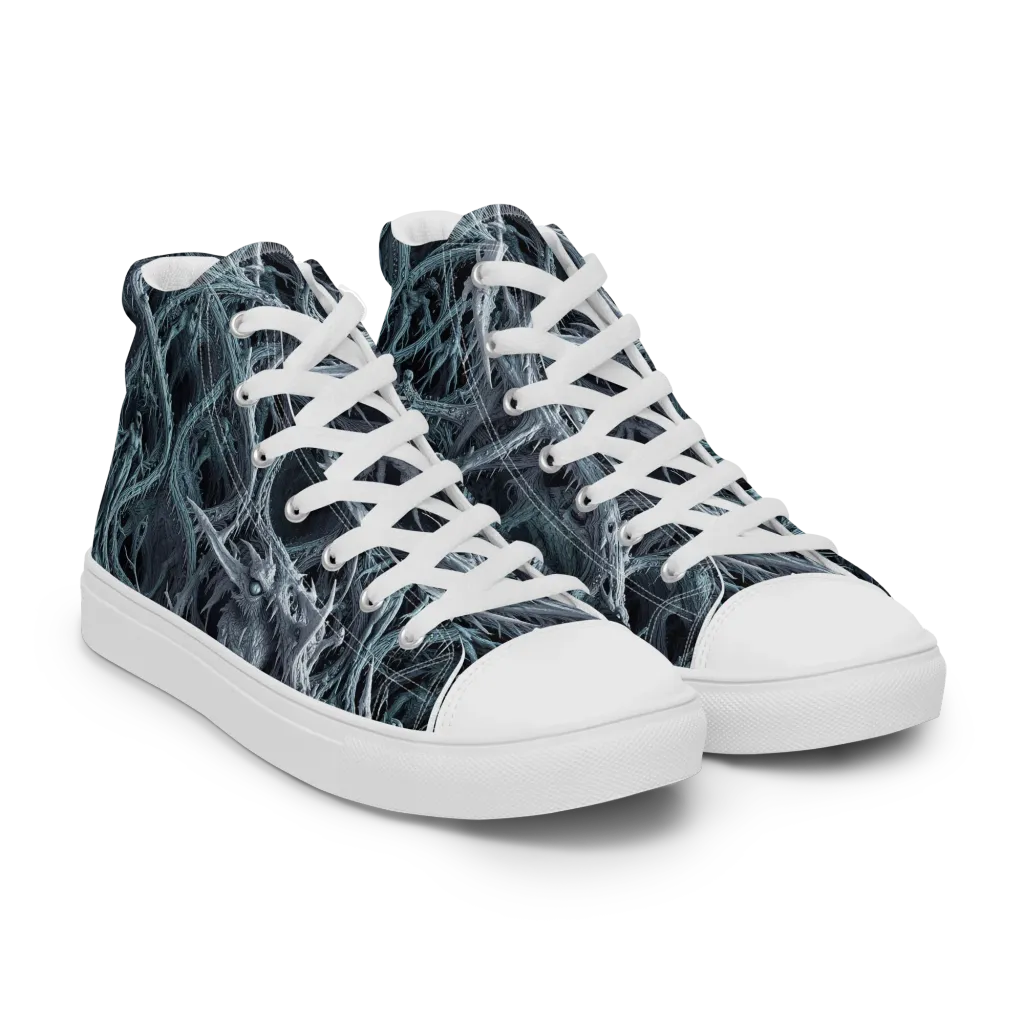 Thornbound Night on Women's High Top Canvas Shoes — Right Front