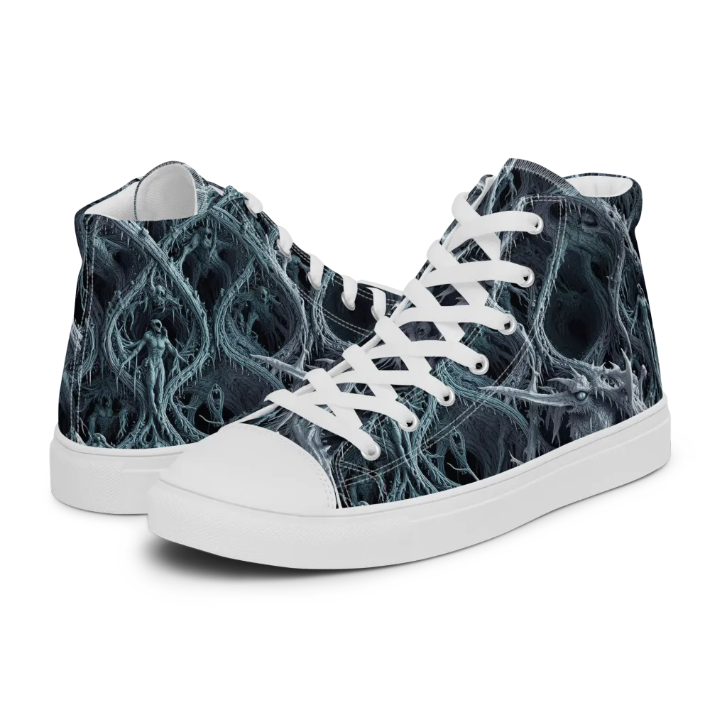 Thornbound Night on Women's High Top Canvas Shoes — Left