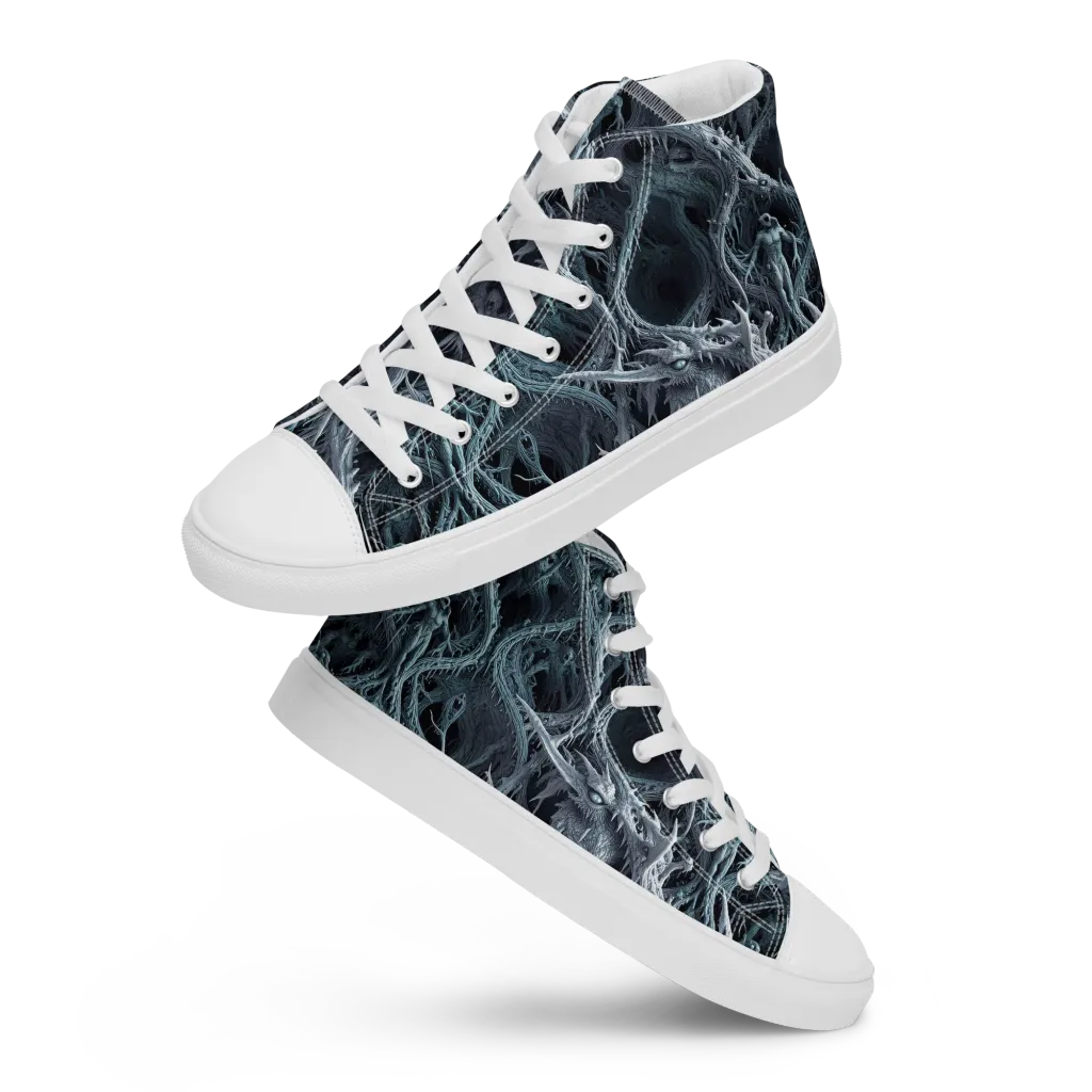 Thornbound Night on Women's High Top Canvas Shoes — Front
