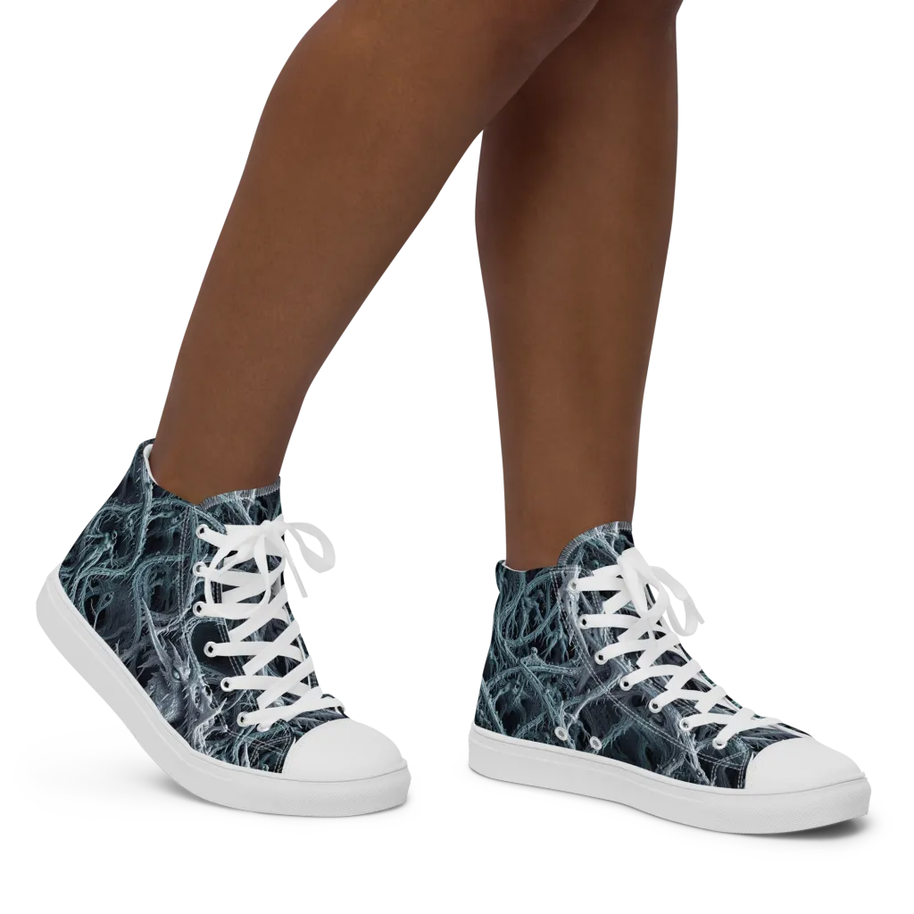 Thornbound Night on Women's High Top Canvas Shoes — Right