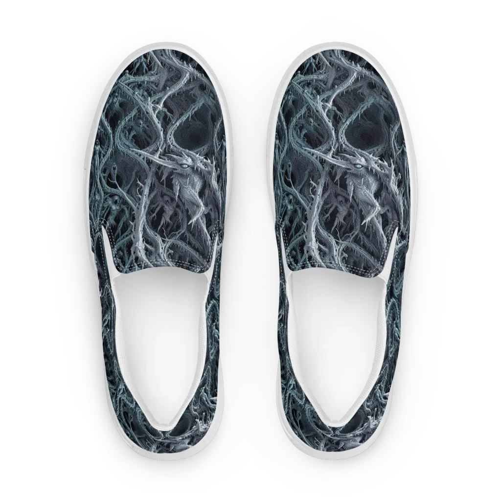 Thornbound Night on Men's Slip-On Canvas Shoes — Front