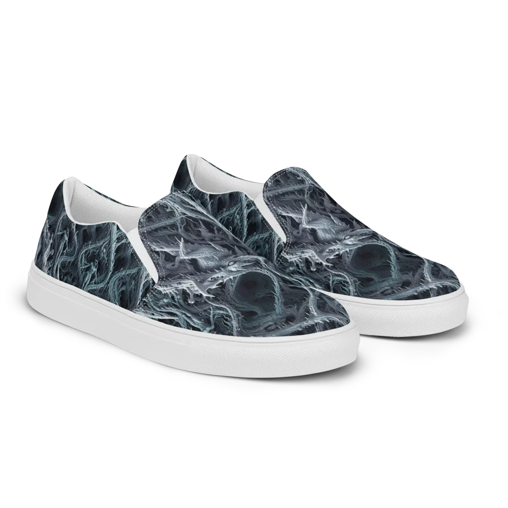 Thornbound Night on Men's Slip-On Canvas Shoes — Right Front