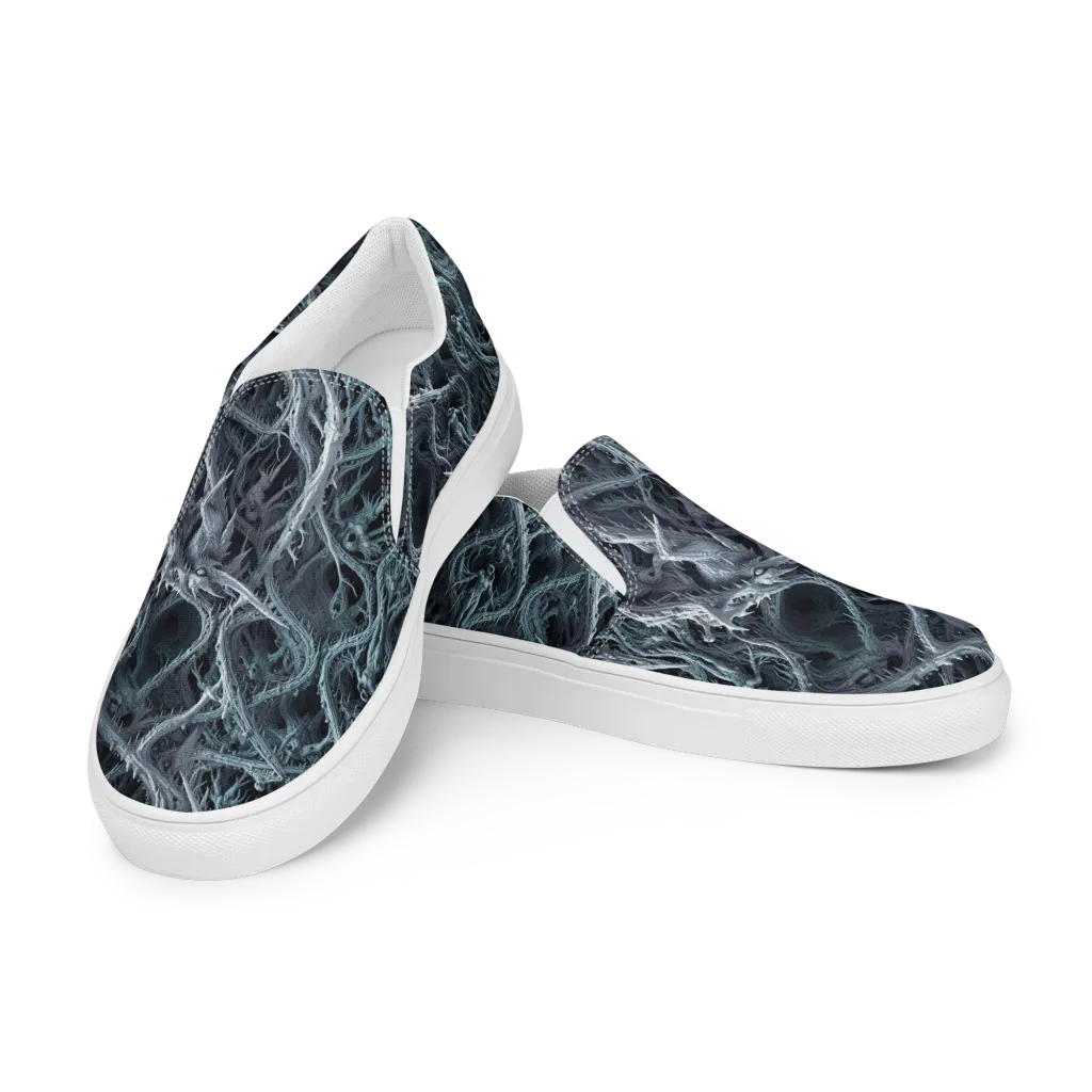 Thornbound Night on Men's Slip-On Canvas Shoes — Left Front