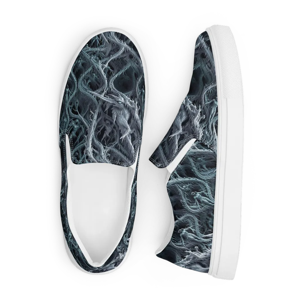 Thornbound Night on Men's Slip-On Canvas Shoes — Front