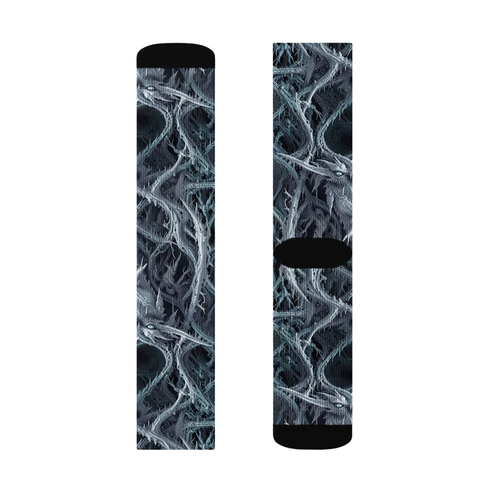 Thornbound Night on Socks — Left Sock