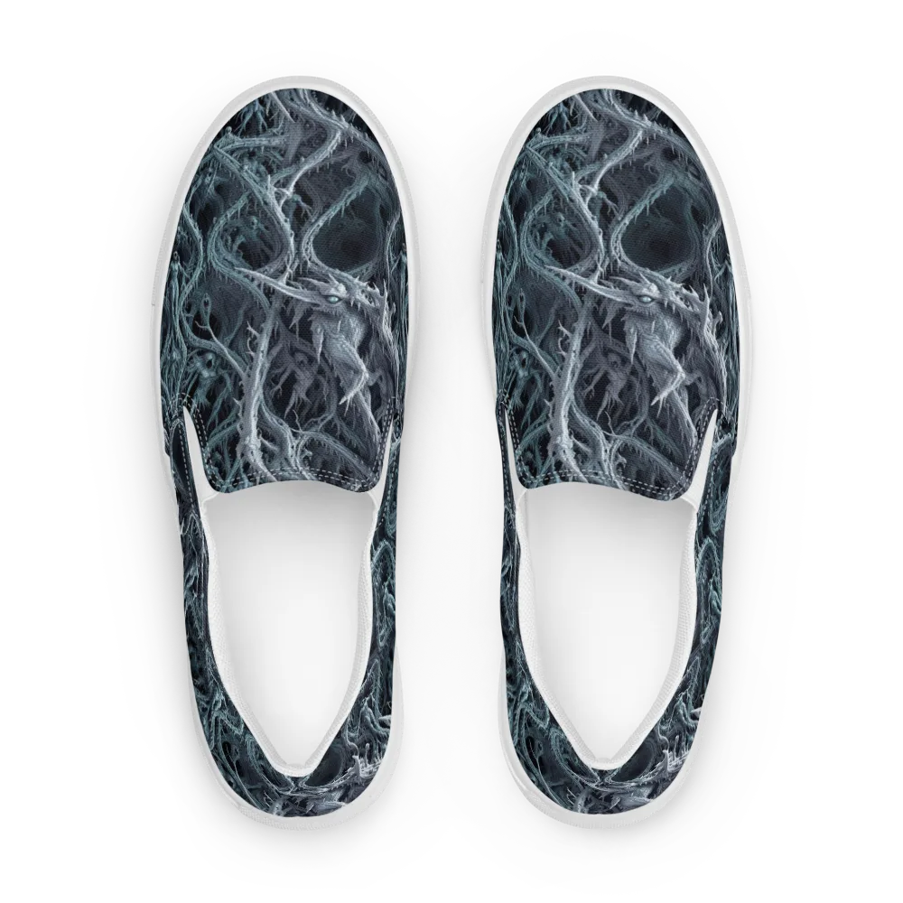 Thornbound Night on Women's Slip-On Canvas Shoes — Front