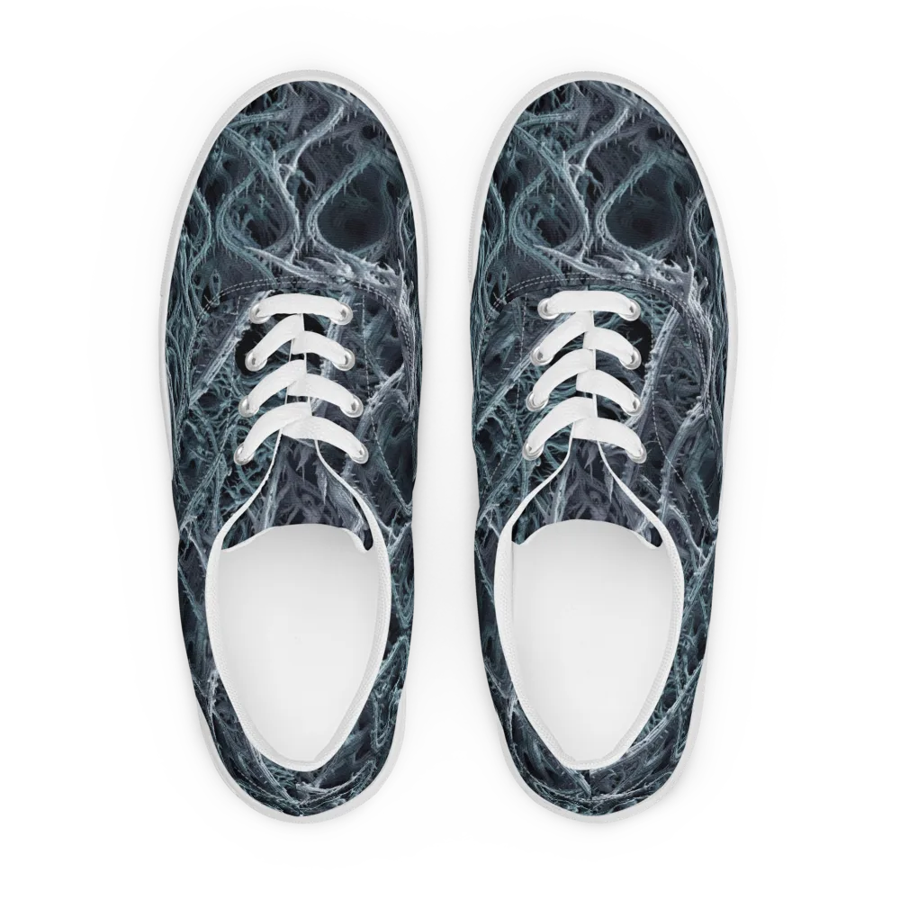 Thornbound Night on Men's Lace-Up Canvas Shoes — Front