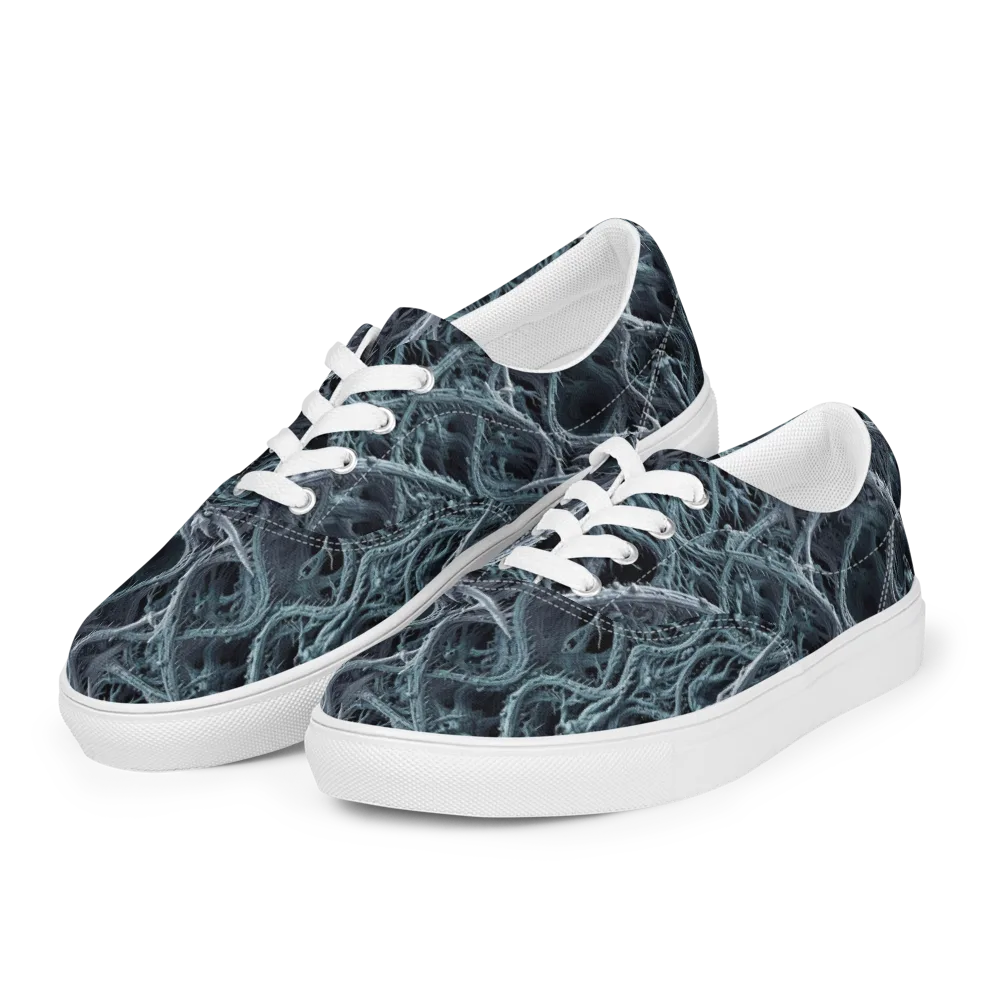 Thornbound Night on Men's Lace-Up Canvas Shoes — Left Front