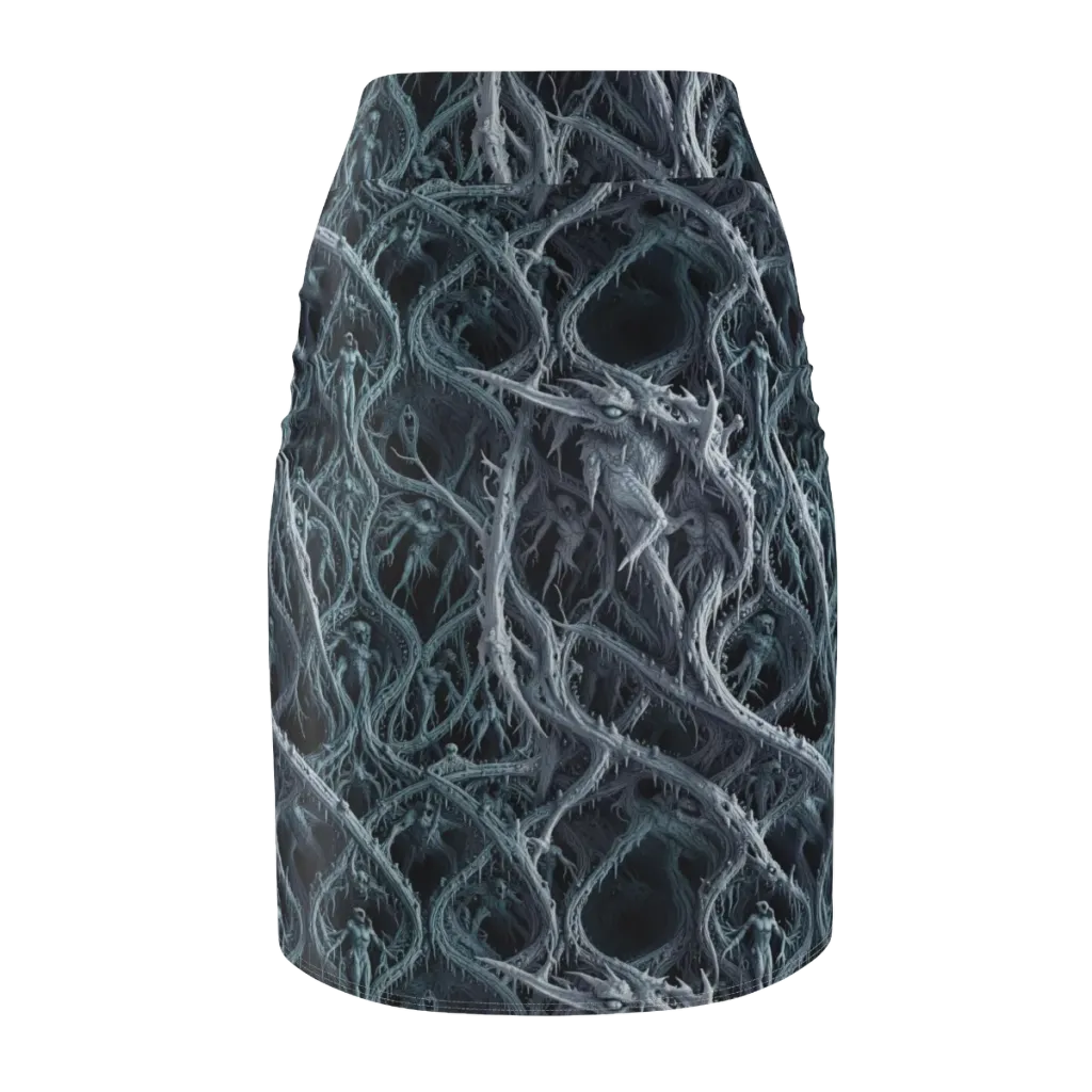 Thornbound Night on Pencil Skirt — Back