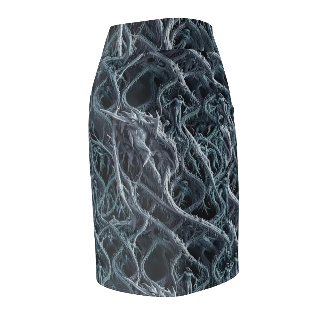 Thornbound Night on Pencil Skirt — Back Side