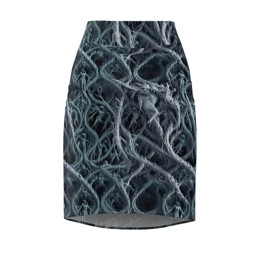 Thornbound Night on a Pencil Skirt