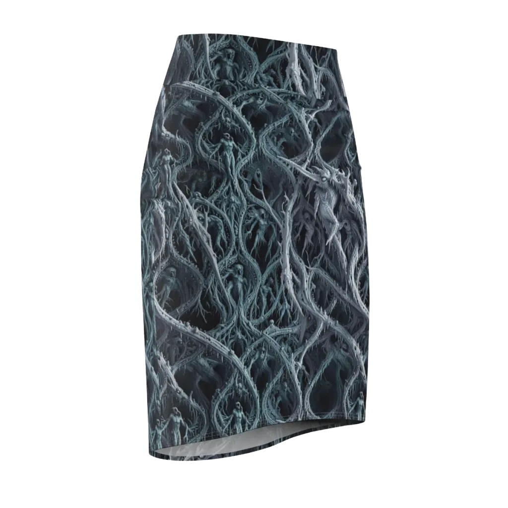 Thornbound Night on Pencil Skirt — Front Side