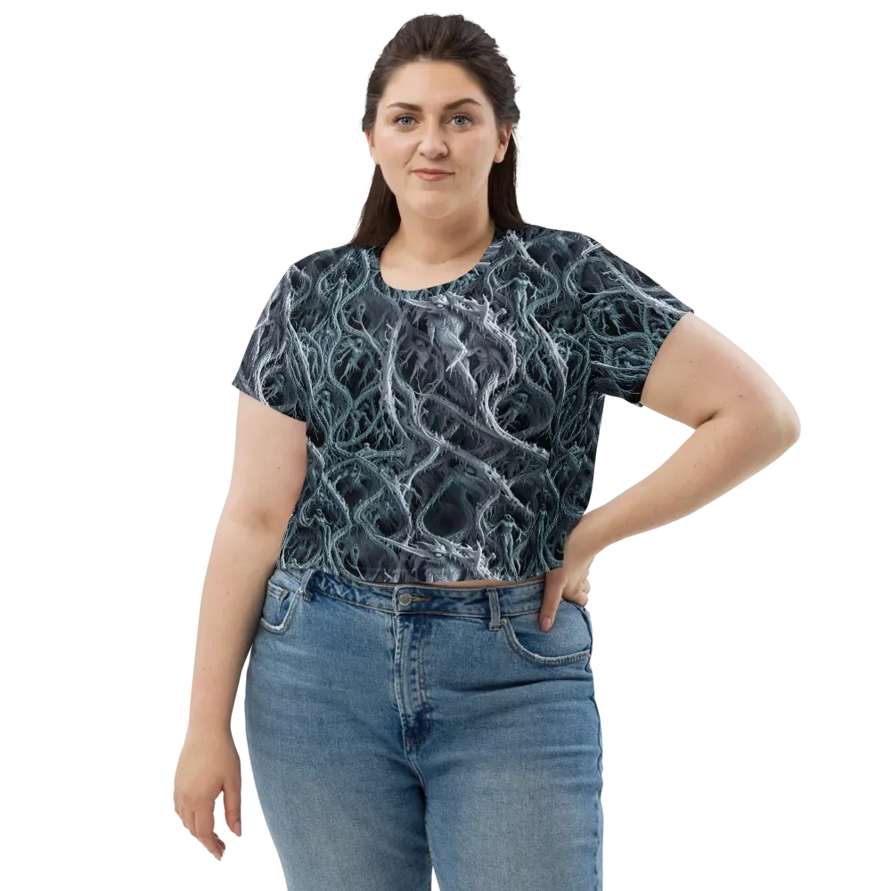 Thornbound Night on Crop Tee — Front