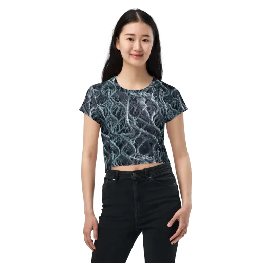 Thornbound Night on a Crop Tee