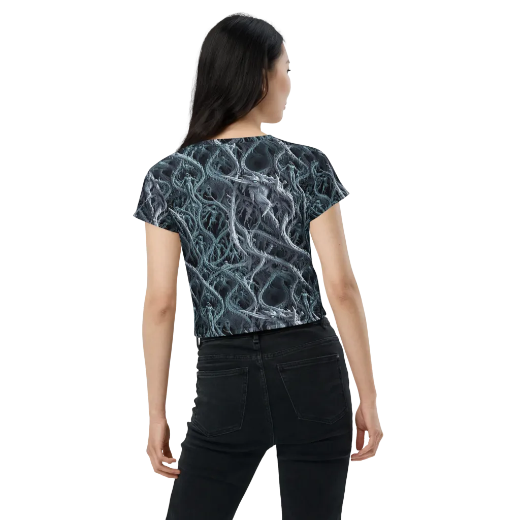 Thornbound Night on Crop Tee — Back