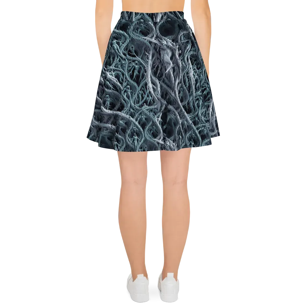 Thornbound Night on Skater Skirt — Back