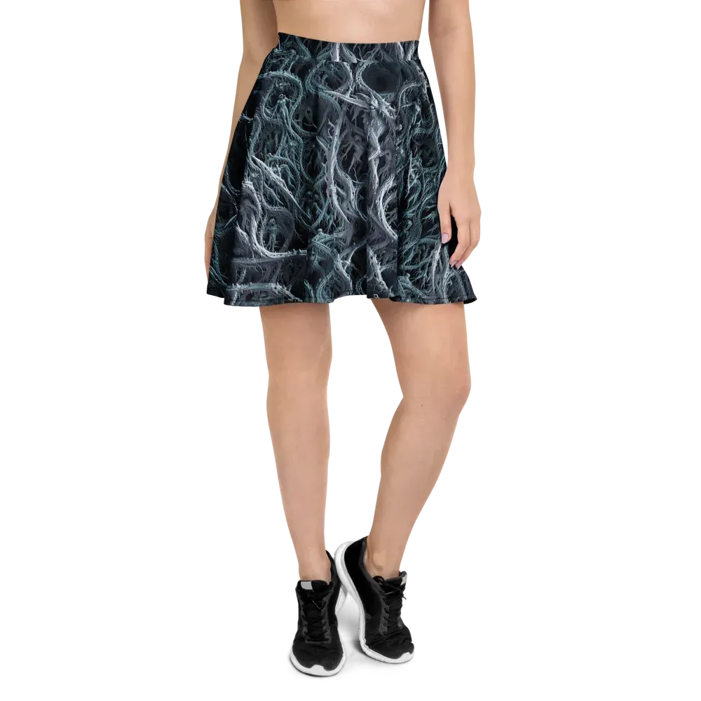 Thornbound Night on Skater Skirt — Front