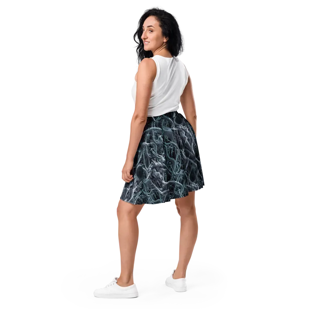 Thornbound Night on Skater Skirt — Back