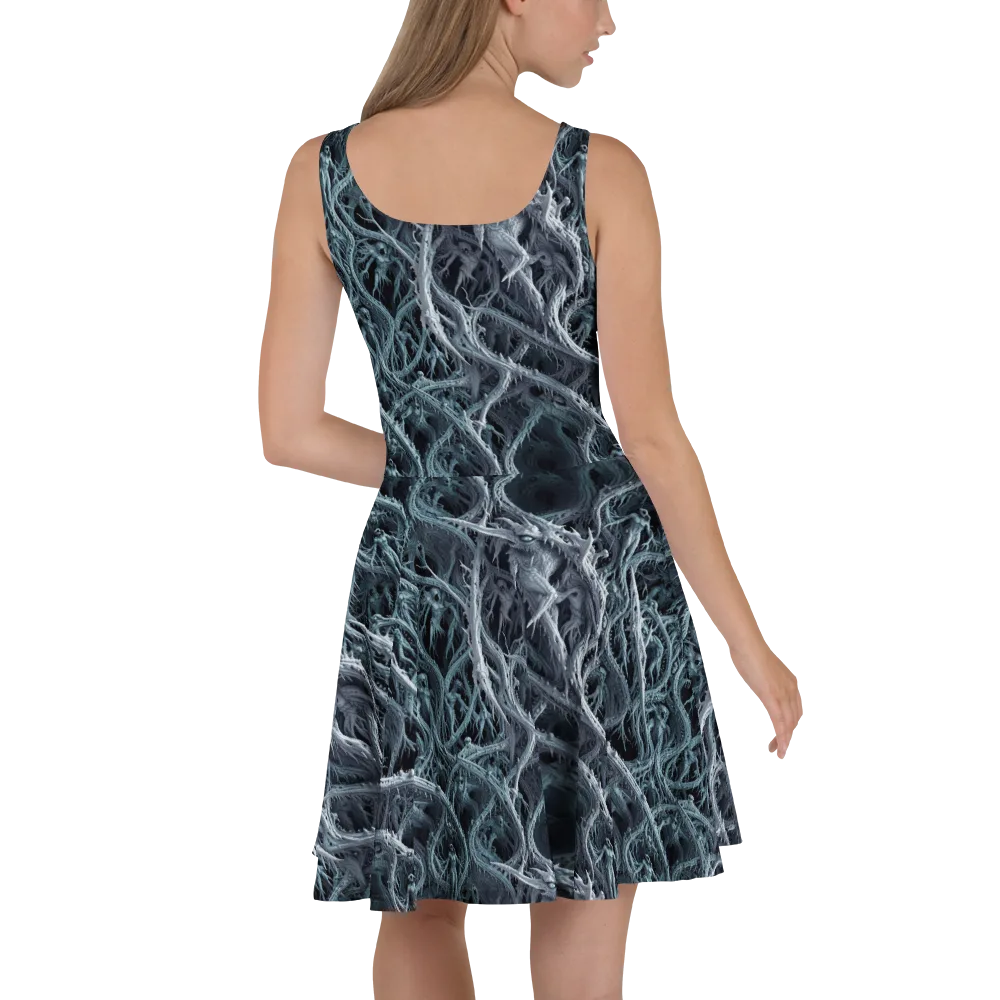 Thornbound Night on Skater Dress — Back