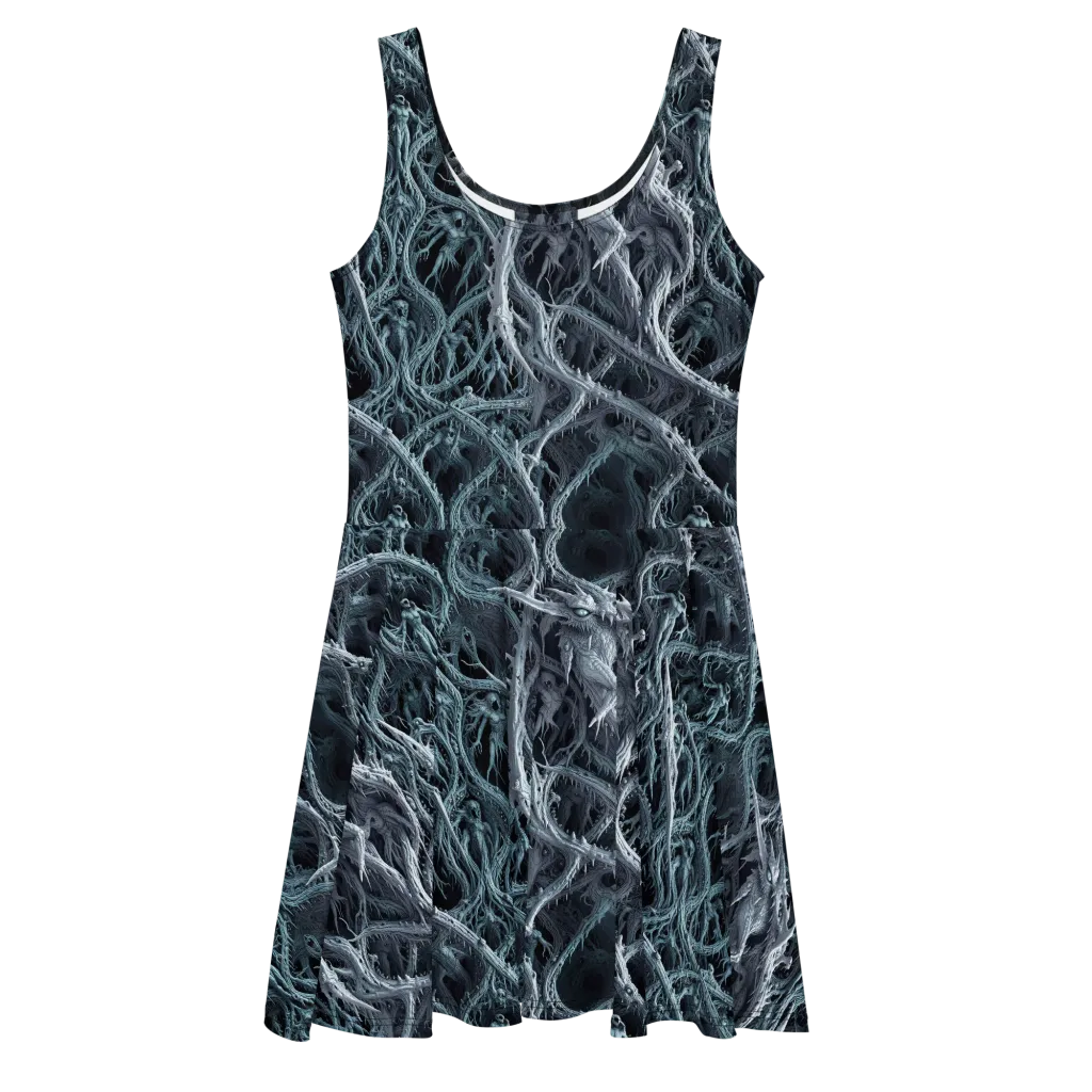 Thornbound Night on Skater Dress — Front