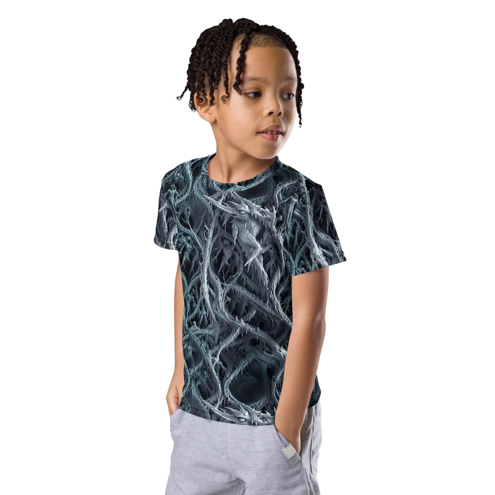 Thornbound Night on Kids Crew Neck T-Shirt — Left Front