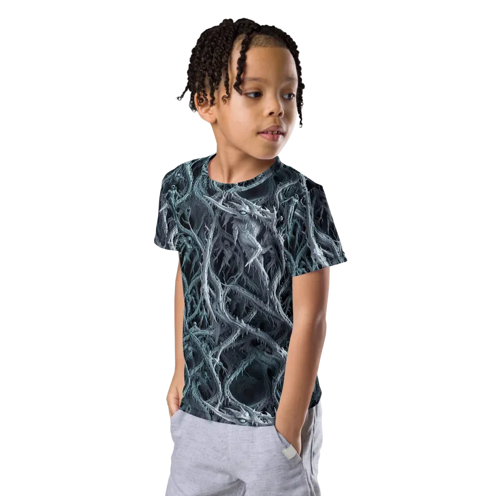 Thornbound Night on Kids Crew Neck T-Shirt — Left Front