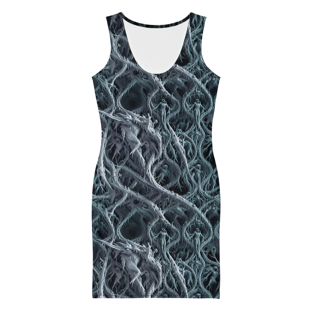 Thornbound Night on Bodycon Dress — Front