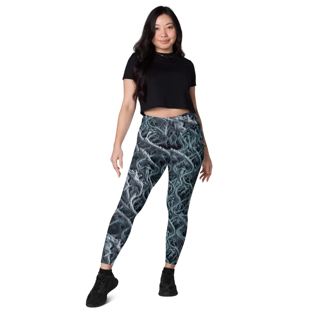 Thornbound Night on Leggings with Pockets — Front