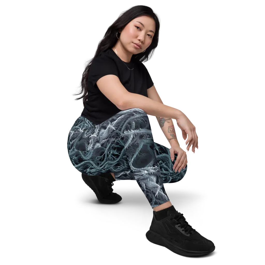 Thornbound Night on Leggings with Pockets — Right Front