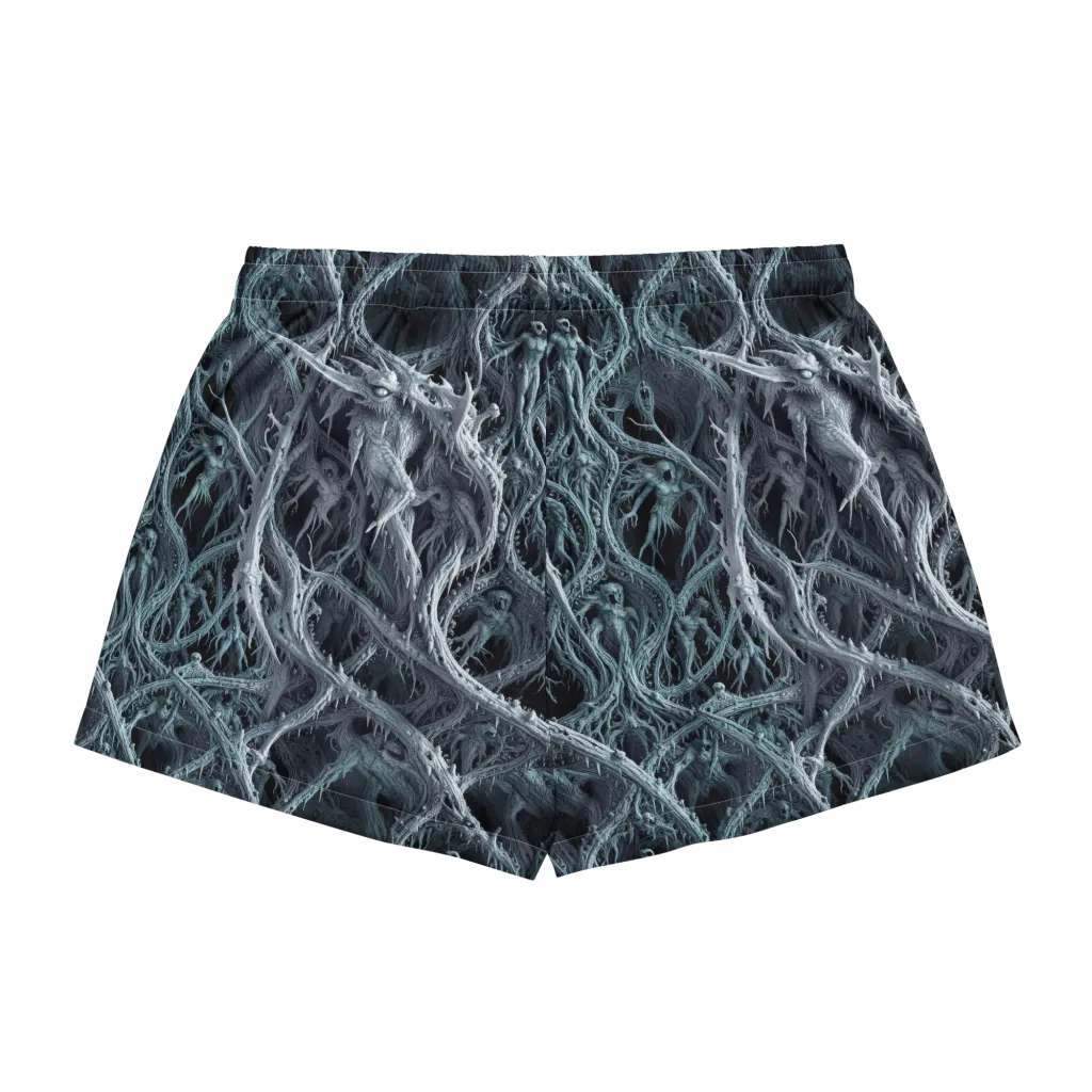 Thornbound Night on Women's Pajama Shorts — Back