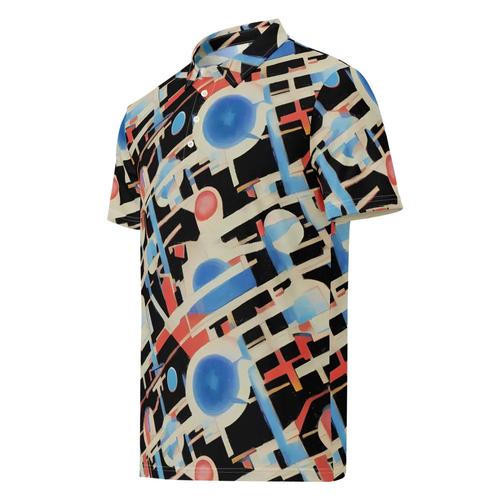 Orbit Deco on Men's Slim Fit Polo Shirt — Left Front